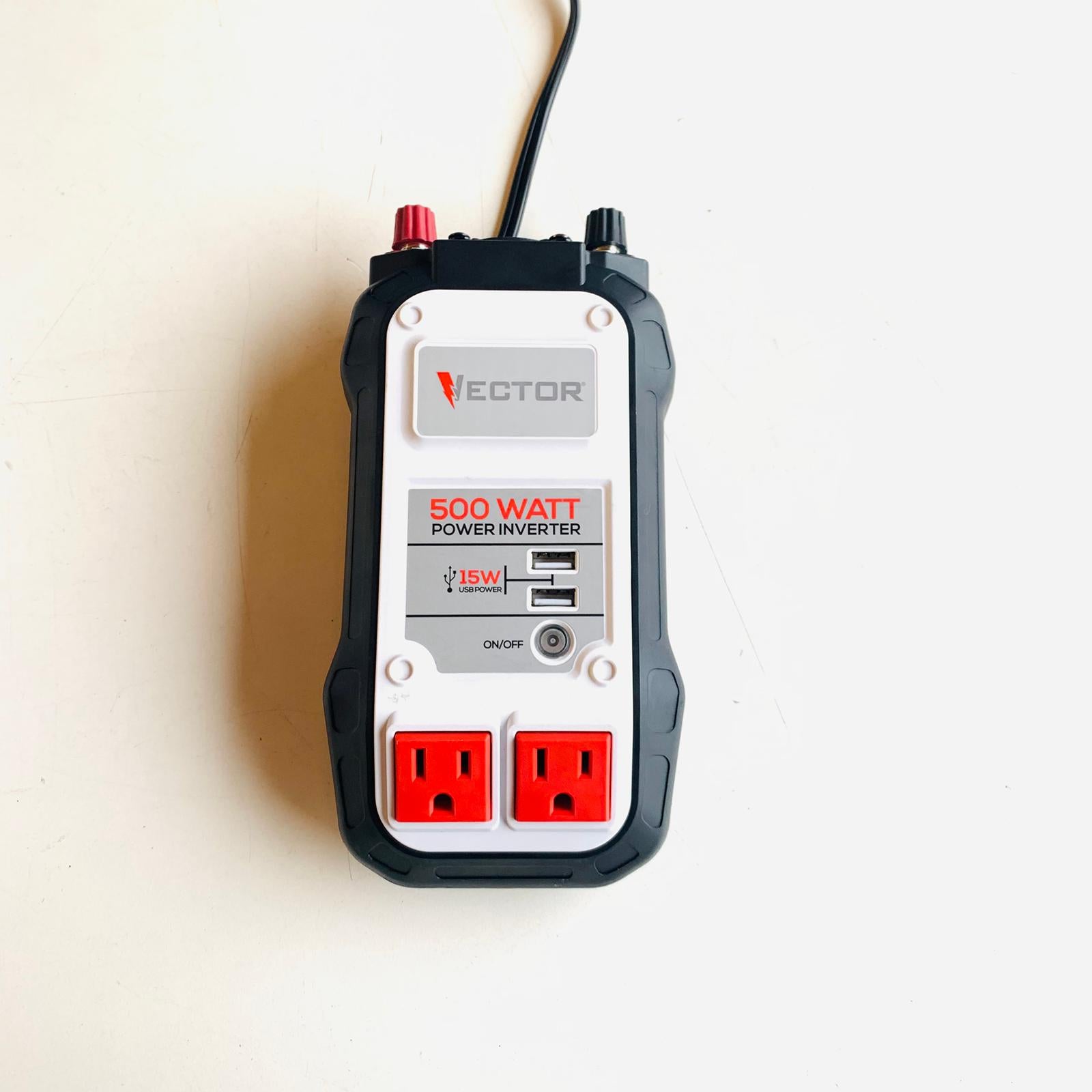 500 Watt Power Inverter, Dual Power Inverter, Two USB Charging Ports (PI500V) 500 Watt Power Inverter, Dual Power Inverter, Two USB Charging Ports (PI500V)